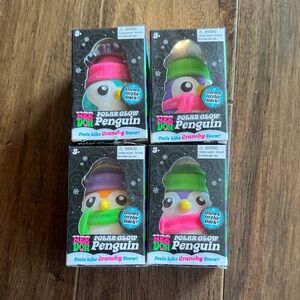 NEE DOH Polar Glow Penguin Plush Toy - Bright Multicolor (Set of 4)